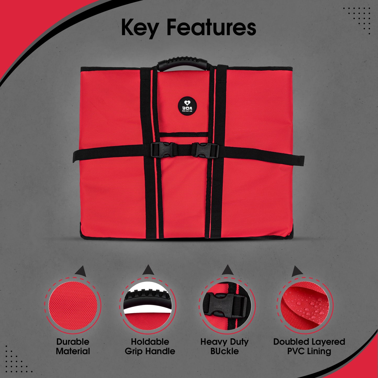 Red-BOA Foldable First Aid & Multipurpose Organizer Bag 40% OFF Use Code